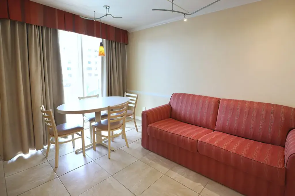 Type E sofa and dining area